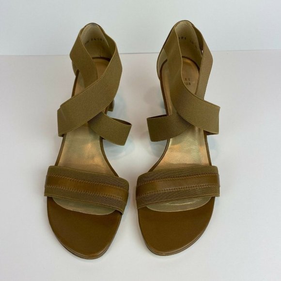 Stuart Weitzman Heeled Sandals 10 Midexter Stretch Strappy Chunky Leather‎ - Picture 6 of 10